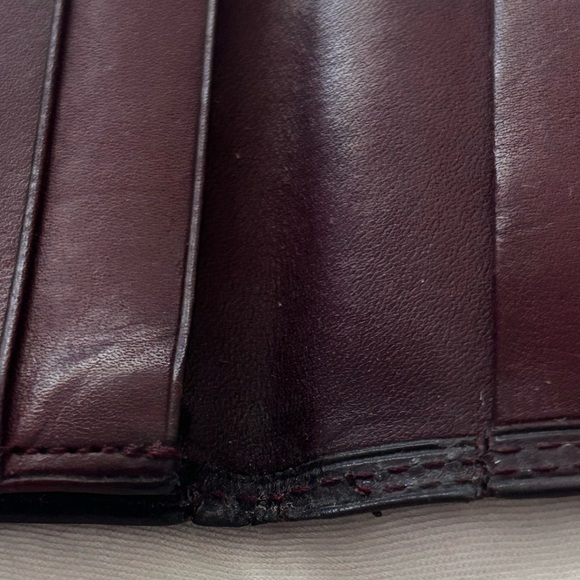 Givenchy Long Wallet Leather Card Holder VTG Deep Burgundy Red Wine Restored - Picture 6 of 6